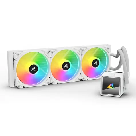 Sharkoon S60 ARGB biały / 3x 120 mm / 34,3 dB @ 2000 obr./min / 83,44 CFM / AMD + Intel