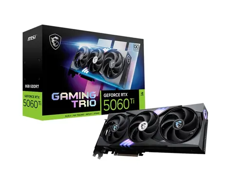 MSI VGA Nvidia GeForce RTX 5060 Ti 8G GAMING TRIO OC, RTX 5060 Ti, 8 GB GDDR7, 3xDP, 1xHDMI