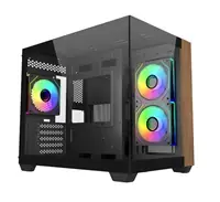 Cooler Master Elite 481 Wood czarna / ITX / 2x USB-A 3.0 / 1x USB-C 3.2 / 3x 120mm ARGB / bez zasilacza / przezroczysty panel boczny