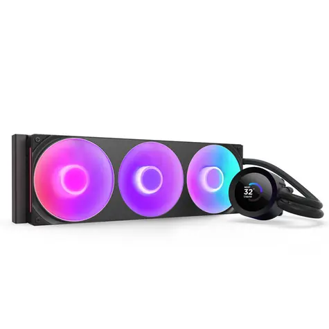 NZXT Kraken PLUS RGB 360 czarny / 3 x 120 mm / łożysko dynamiczne / 31,9 dB przy 2400 obr./min / 75,05 CFM / AMD + Intel