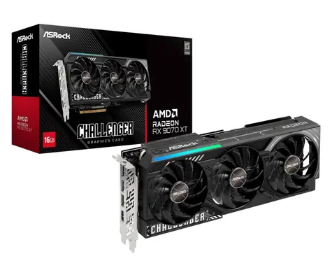 ASRock Radeon RX 9070XT CL 16 GB / 2970 MHz / 16 GB GDDR6 / 256-bit / 1x HDMI + 3x DP / 750 W (8+8)