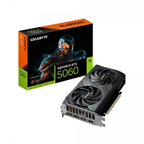 GIGABYTE GeForce RTX 5060 WINDFORCE MAX OC 8 GB / 2512 MHz / 8 GB GDDR7 / 128-bit / 1x HDMI + 3x DP / 550 W (8)