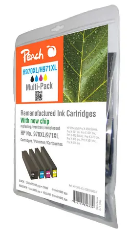 Alternatywny wkład Peach 970XL / opakowanie zbiorcze / do HP OfficeJet Pro X451 / CMYK