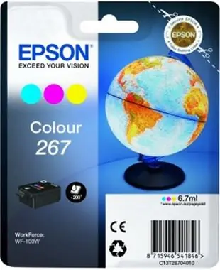 Oryginalny wkład Epson 267 / 6,7 ml / WF-100W / Kolor