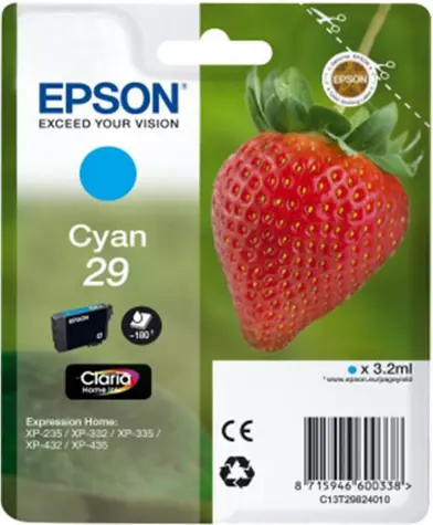 Oryginalny wkład Epson T2982 29 / XP-235, XP-332 / 3,2 ml / Niebieski