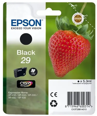 Oryginalny wkład Epson T2981 29 / XP-235, XP-332 / 5,3 ml / Czarny