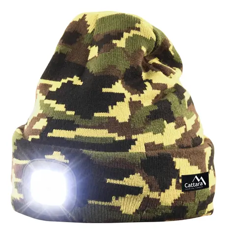 Czapka Cattara ARMY z latarką LED Ładowanie USB / 4x45lm LED / 250 mA 