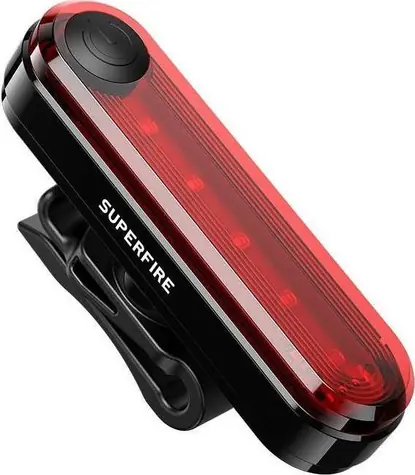 Tylna lampka rowerowa Superfire BTL01 / USB / 230 mAh