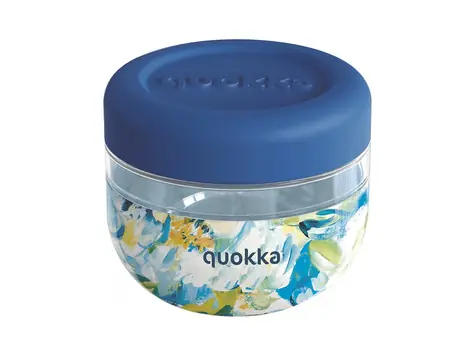 Quokka Bubble Food Jar 500 ml Niebieskie Piwonie / Pojemnik na żywność / plastik