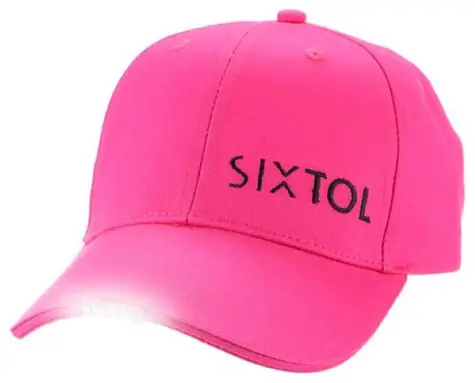 SIXTOL B-CAP różowy / Czapka LED ze światłem / 5x 5 lm / akumulator / USB