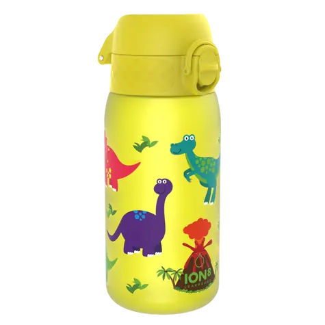 ion8 Szczelna butelka dla dzieci Dinozaur żółta 350 ml