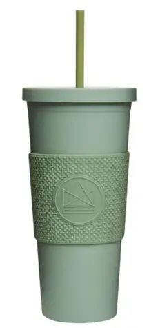 Neon Kactus Kubek do picia ze słomką 625 ml zielony/plastik 