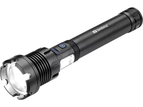 Sandberg Survivor 7w1 Torch wielofunkcyjna latarka czarna / power bank 10000 mAh / IPX4 / USB-C i USB-A