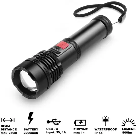 Latarka akumulatorowa Retlux RPL 403 / 500 lm / IP44 / 2200 mAh