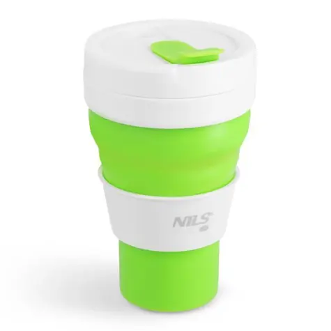 NILS Camp NC4103 600ml jasnozielony / Składany kubek silikonowy 