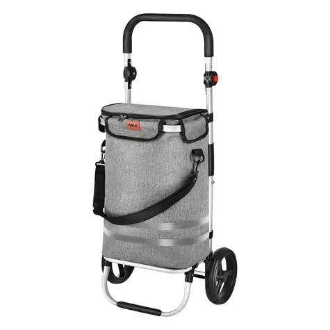 NILS NC4305 Składana torba zakupowa na kółkach Premium 50L szara