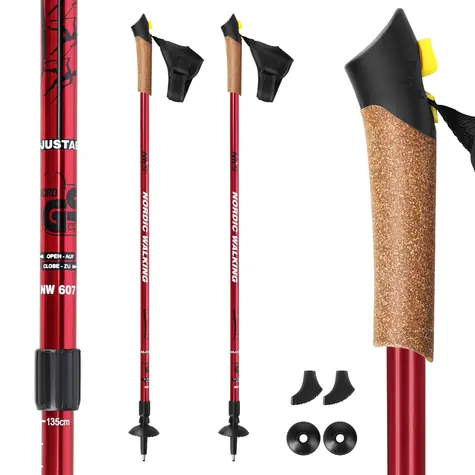 Kije do nordic walking NILS EXTREME NW607 czerwone