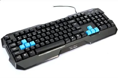 Klawiatura E-BLUE Polygon / do gier / odporna na zalanie / USB / US / czarna