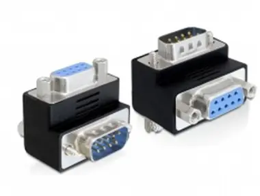 DeLock adapter Sub-D 9-pinowy męski > żeński / kąt prosty 90°
