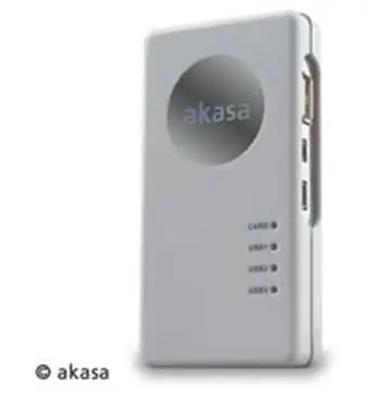 Akasa AK-HC-01WHEU / czytnik kart zewnętrznych Allv1 / koncentrator USB / USB2.0 / biały