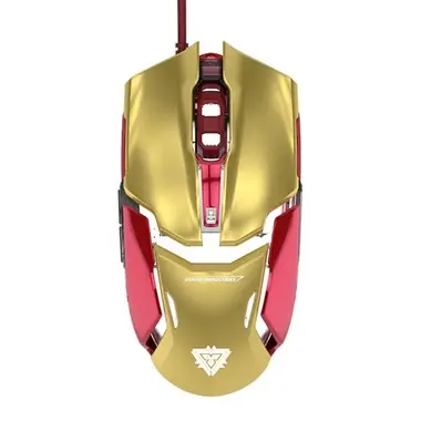 Mysz E-BLUE IRON MAN 3 Armor / optyczna / przewodowa / 6 przycisków + kółko / 4000 dpi / złota / po sprzedaży