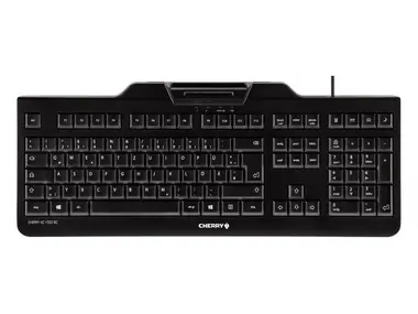 Klawiatura Cherry z czytnikiem kart KC 1000 SC / USB / obsługa kart ISO 7816 / czarna / EU