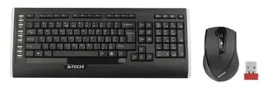 A4Tech 9300F / zestaw bezprzewodowa klawiatura i mysz optyczna V-Track / CZ/US / USB / czarny
