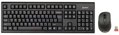 A4Tech G7100N / zestaw klawiatura bezprzewodowa + mysz optyczna / V-Track / US / USB / czarny