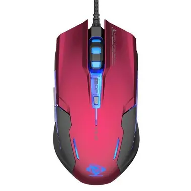 E-BLUE Auroza G czerwona / Mysz optyczna do gier / 3000DPI / 6 przycisków / 1 kółko / przewodowa (USB)