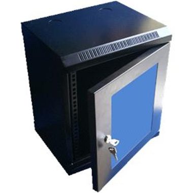 DATACOM 10" rack jednoczęściowy 12U 280 czarny/szklane drzwi