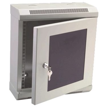 DATACOM 10" rack jednoczęściowy 9U 140 szary/szklane drzwi
