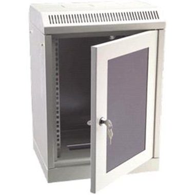 DATACOM 10" jednoczęściowy stojak 9U 280 (szklane drzwi) szary 