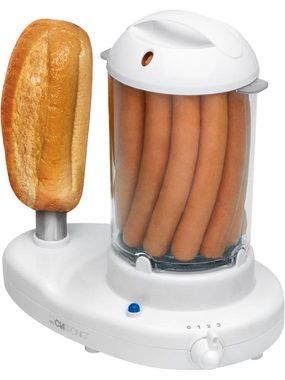 Clatronic HDM 3420 biały / Urządzenie do gotowania hotdogów i jajek 2 w 1 / 350 W / do 6 jaj / do 14 kiełbasek 