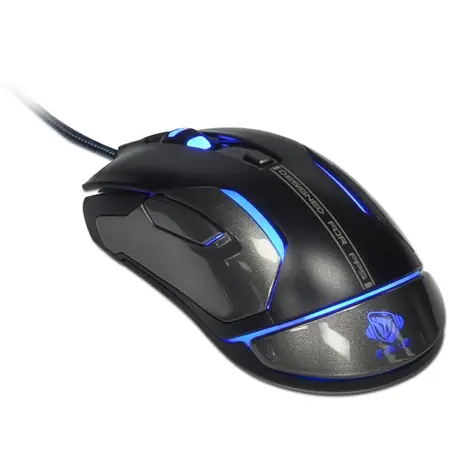 E-BLUE Auroza Gaming FPS czarny / mysz laserowa do gier / 6 przycisków / 1 kółko / przewodowy (USB) / 8200DPI / podświetlenie RGB