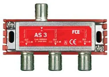 Splitter FTE AS 3, zakres 5-2400 MHz, złącze F