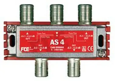 Splitter FTE AS 4, zakres 5-2400 MHz, złącze F