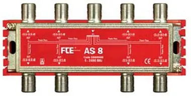 Splitter FTE AS 8, zakres 5-2400 MHz, złącze F