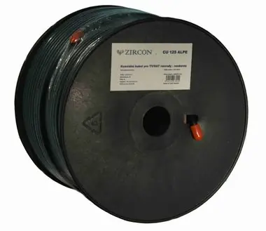 Kabel koncentryczny Zircon CCS 125 ALPE czarny - cewka 100 m