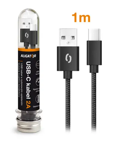 Kabel ładujący Aligator TUBA 2A USB typu C czarny
