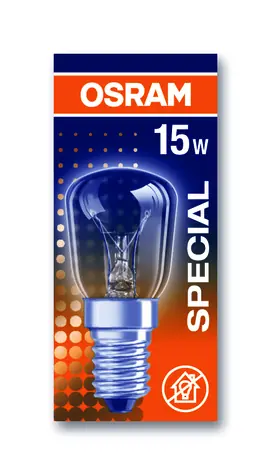 Żarówka piekarnikowa OSRAM 15W E14 / 85lm / 2700K / 1000h / 230V / noDIM / E / szkło przezroczyste 