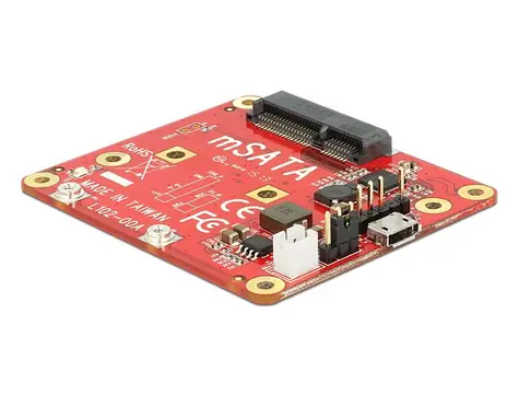 Konwerter DeLock Raspberry Pi USB Micro-B żeński i złącze pinowe USB > mSATA 6 Gb/s
