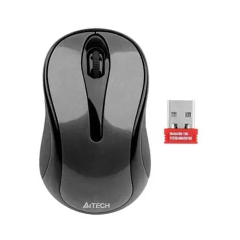 A4Tech G3-280N Szaro-Czarny / Bezprzewodowa mysz optyczna / 1000 DPI / 2,4 Ghz / V-Track / 3 Przyciski / Nano USB / Bateria 1x AA 