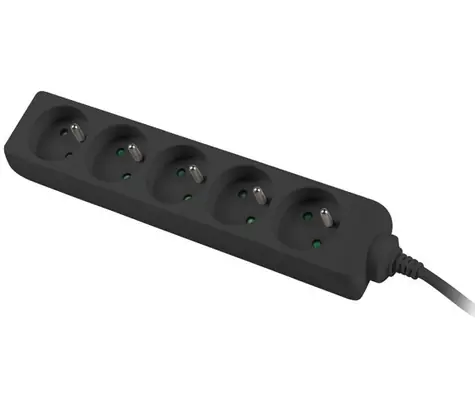 PremiumCord Przedłużacz 230V 5m 5 gniazdek czarny