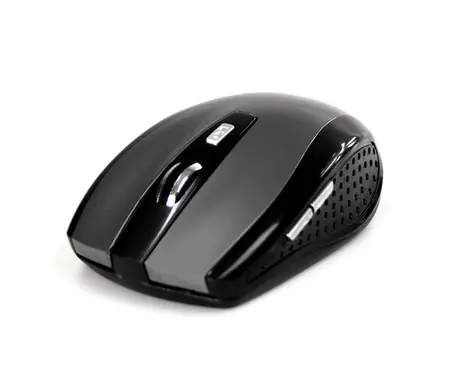 Media-Tech RATON PRO tytanowa / bezprzewodowa mysz optyczna / 1200 CPI / 2,4 GHz / 5 tl. + koło / 2x AAA