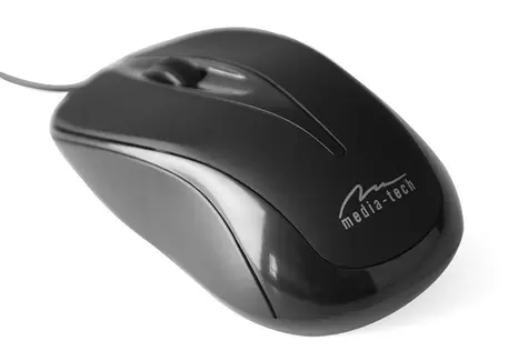 Media-Tech PLANO czarna / mysz optyczna / 800 DPI / USB / 3 tl. + koło / 1,4 m