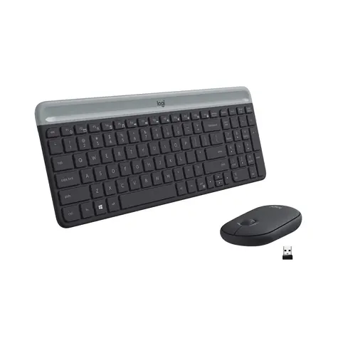 Logitech Slim Wireless Combo MK470 DE czarny / zestaw bezprzewodowej klawiatury i myszy / wersja DE