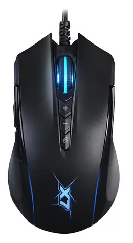 A4Tech X89 Oscar Neon czarna / mysz optyczna do gier / 2400 DPI / 8 tl. + kółko / USB / 1,8m
