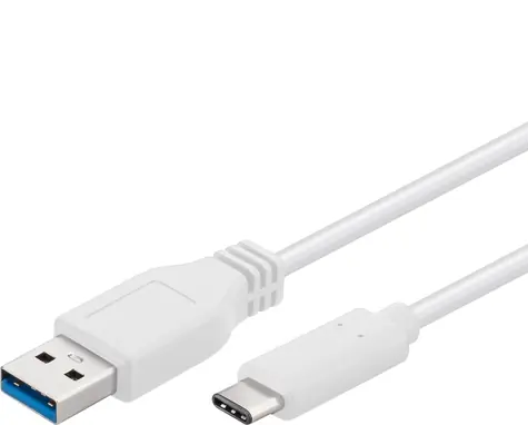 Kabel łączący PremiumCord USB 3.0 ze złączami USB-C - USB-A biały 50cm