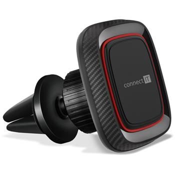 Connect IT InCarz 4Strong360 CARBON czerwony / Magnetyczny uchwyt samochodowy / uniwersalny / 4 magnesy / po sprzedaży