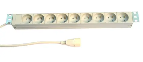 Szyna rack Knurr PDU / 7x230V / 1U / 19" / 1x16A / IEC320 C20 / biała